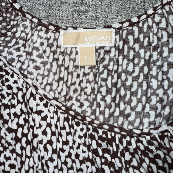 Michael Kors Brown and White Patterned Top XL - Picture 6 of 8